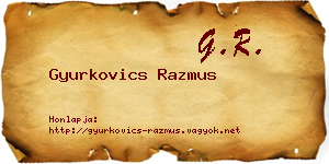Gyurkovics Razmus névjegykártya